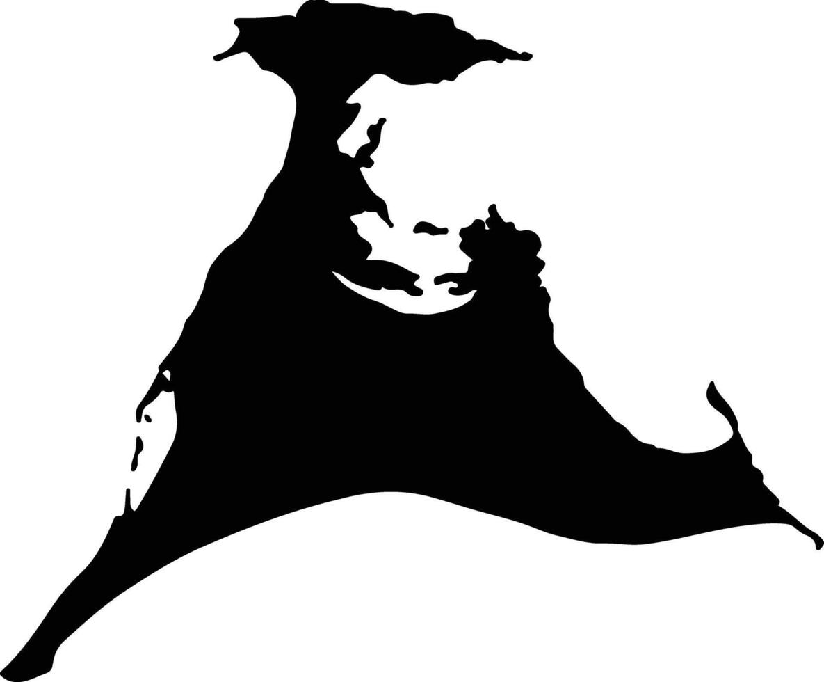 North Eleuthera Bahamas silhouette map vector