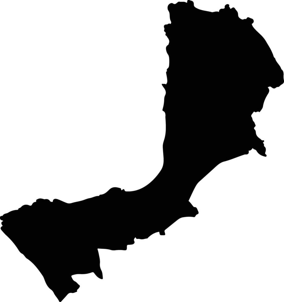 North Mahe Seychelles silhouette map vector