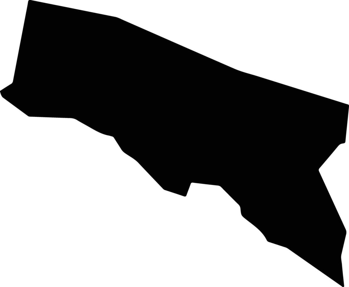 North Waghi District Papua New Guinea silhouette map vector