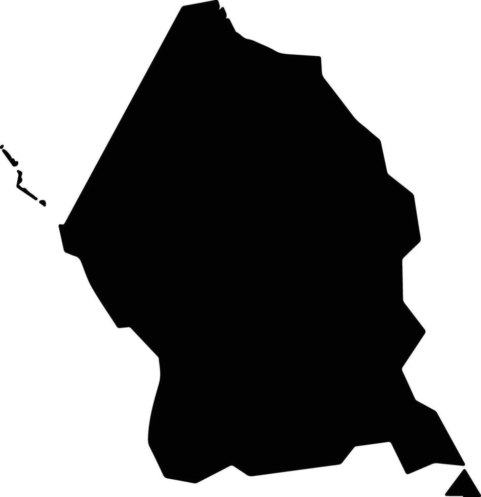 North Western Ethiopia silhouette map vector