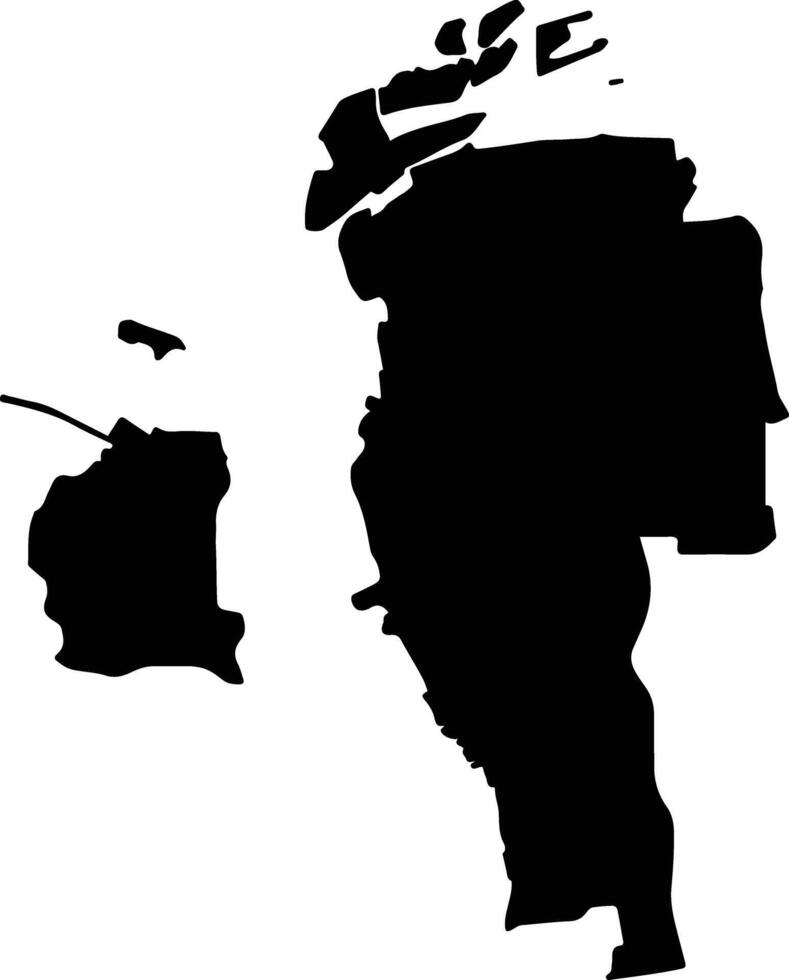 Northern Governorate Bahrain silhouette map vector