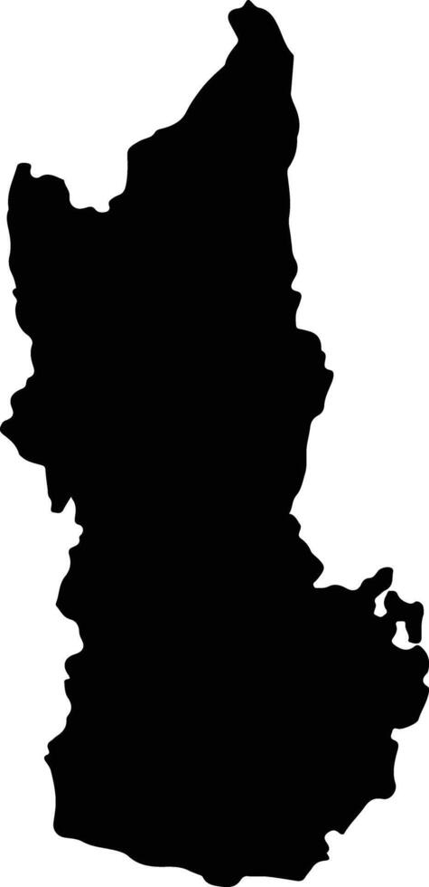 Nuapada India silhouette map vector