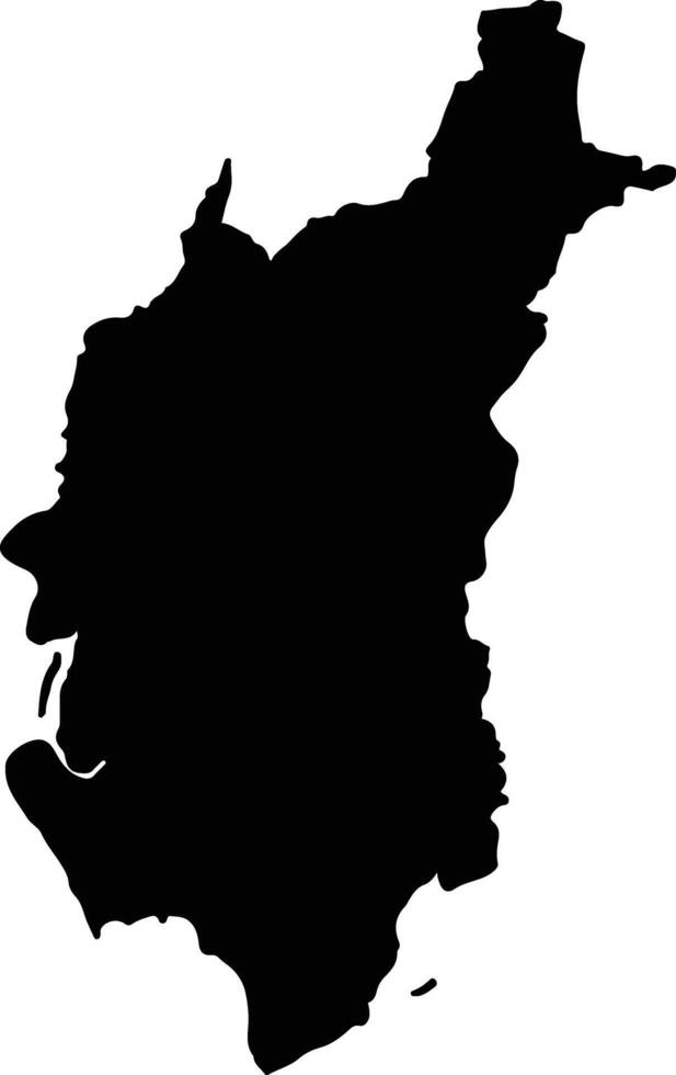 Nuea Khlong Thailand silhouette map vector