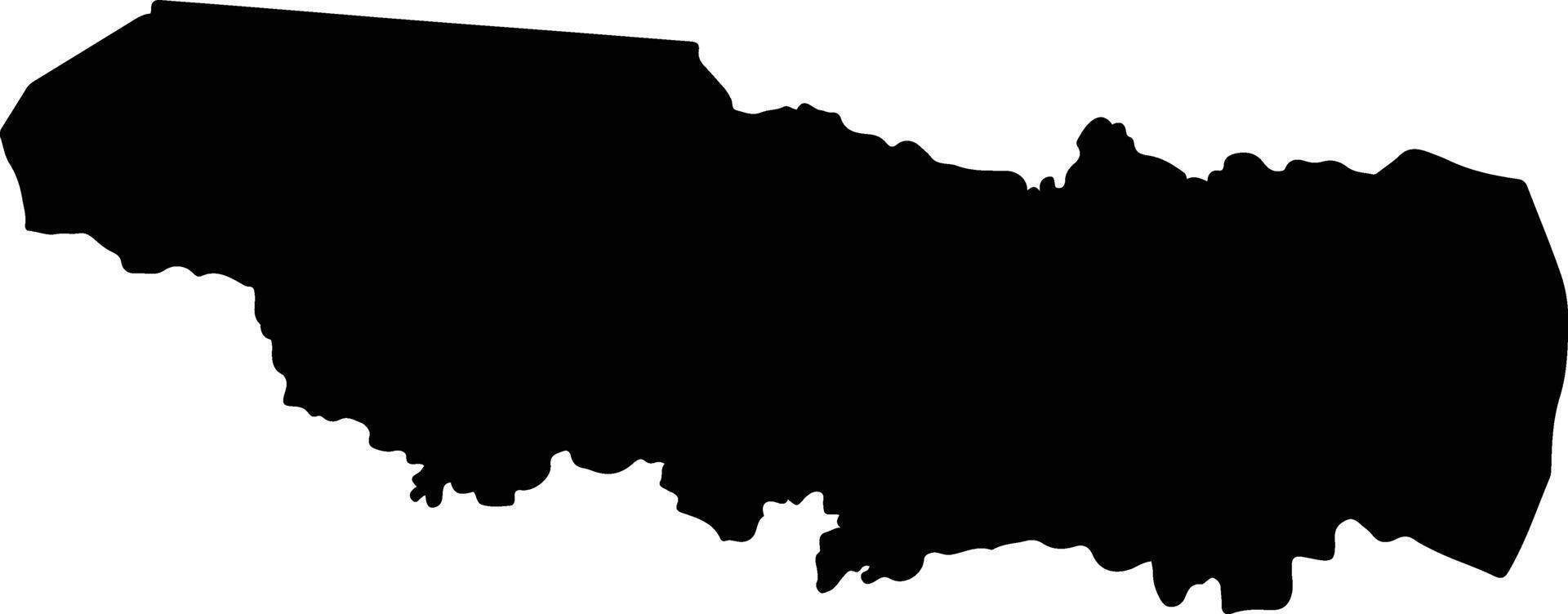 Nueva Esperanza Paraguay silhouette map vector