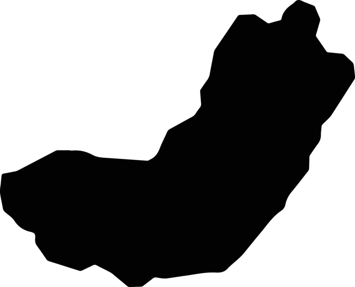 Nurgaram Afghanistan silhouette map vector