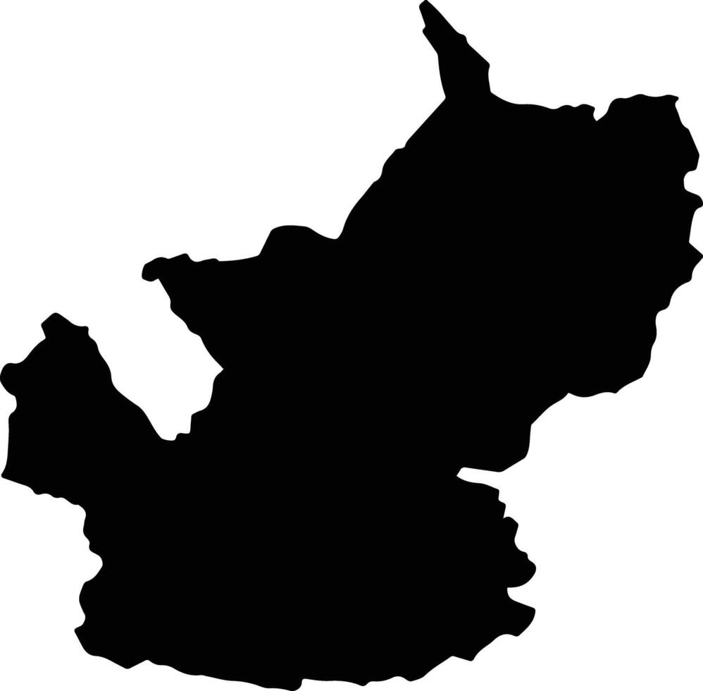 Nuwara Eliya District Sri Lanka silhouette map vector