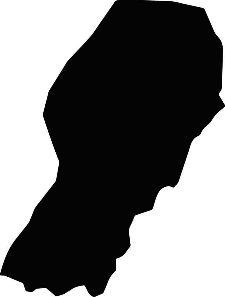 Obuasi East Ghana silhouette map vector
