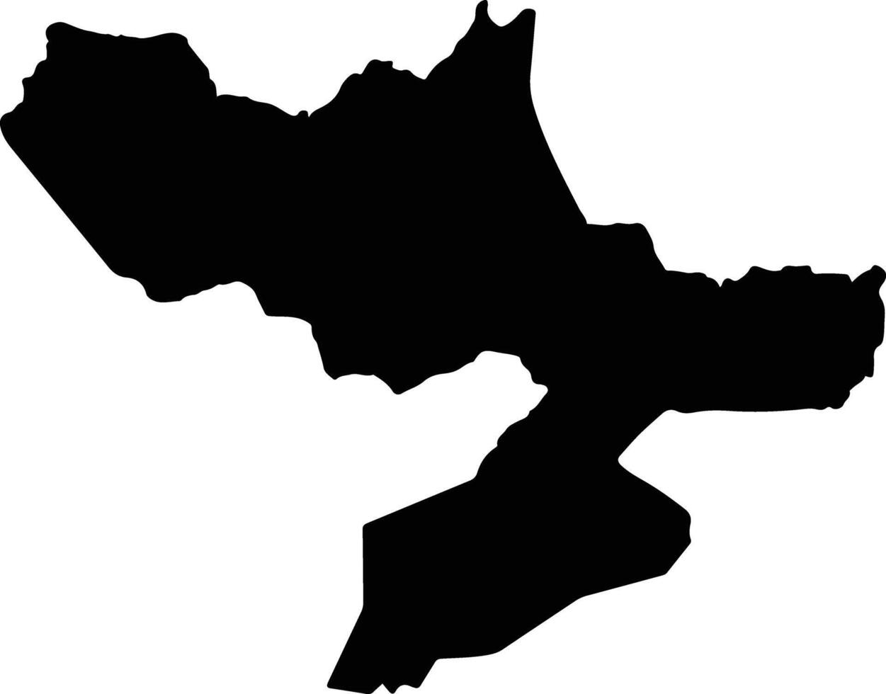 Offinso North Ghana silhouette map vector