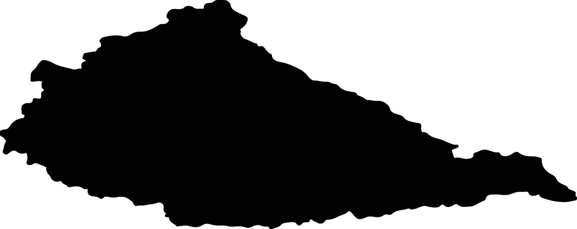Okinsky Rayon Russia silhouette map vector