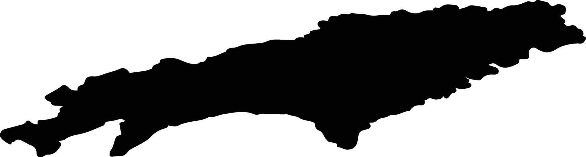 Olyutorsky District Russia silhouette map vector