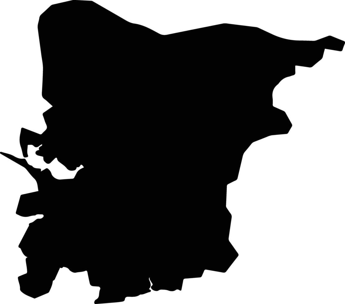 Ortaca Turkey silhouette map vector
