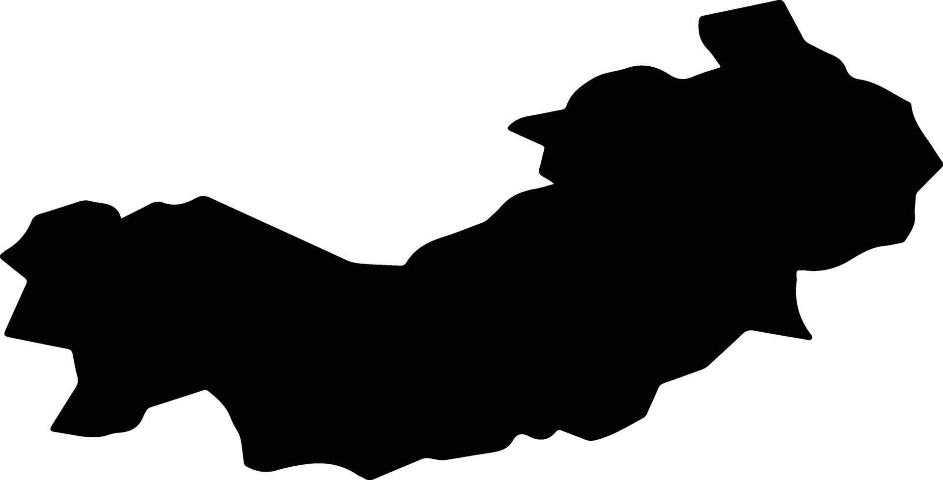 Oshu Japan silhouette map vector