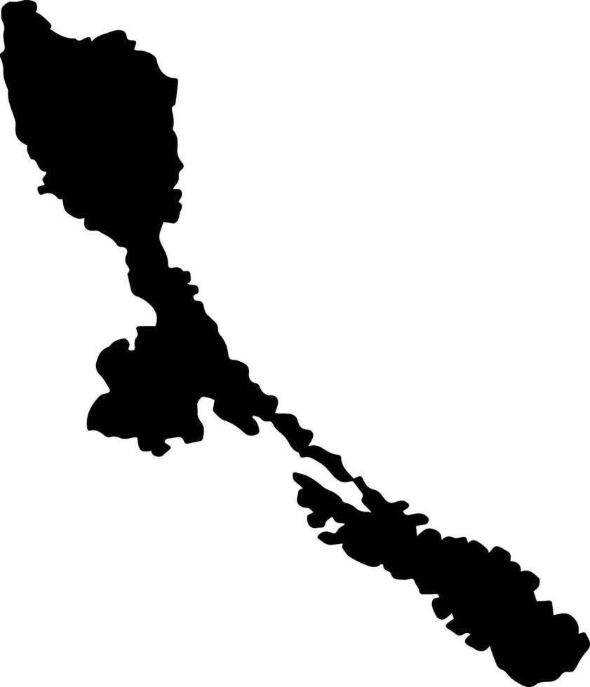Otok Losinj Croatia silhouette map vector