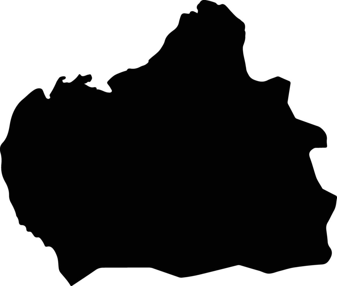 Oussouye Senegal silhouette map vector