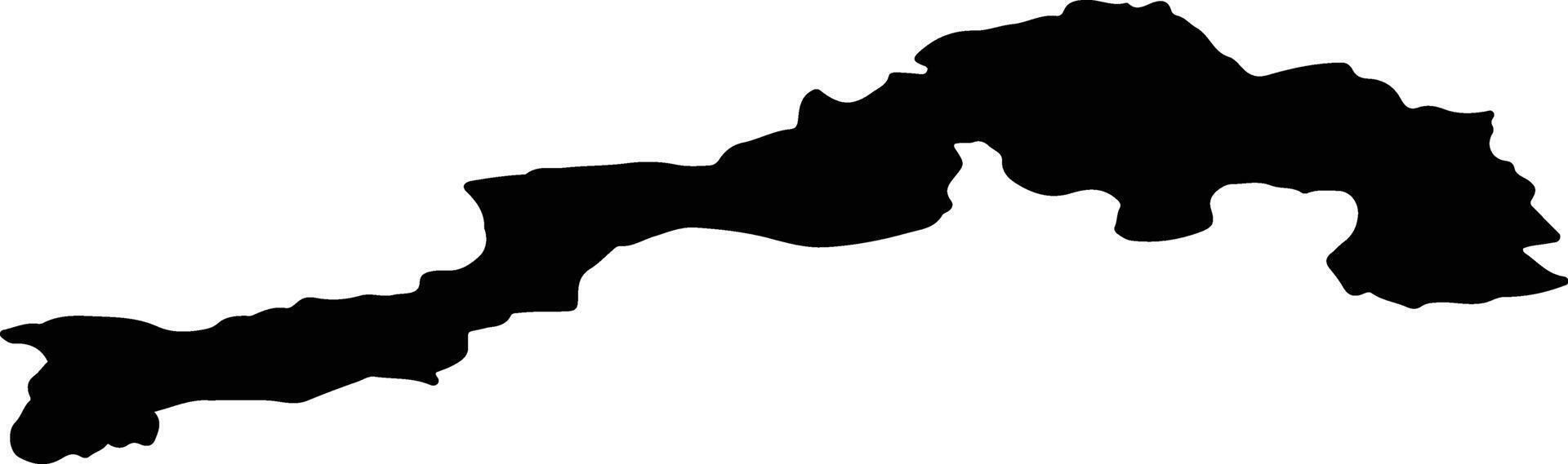 Ovyursky Kozhuun Russia silhouette map vector