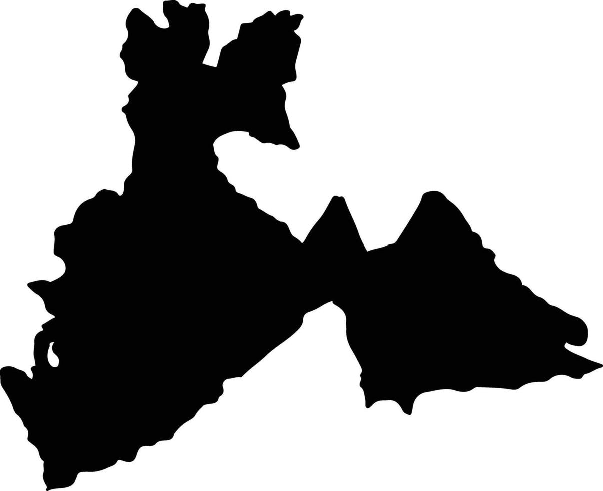 Padang Lawas Utara Indonesia silhouette map vector