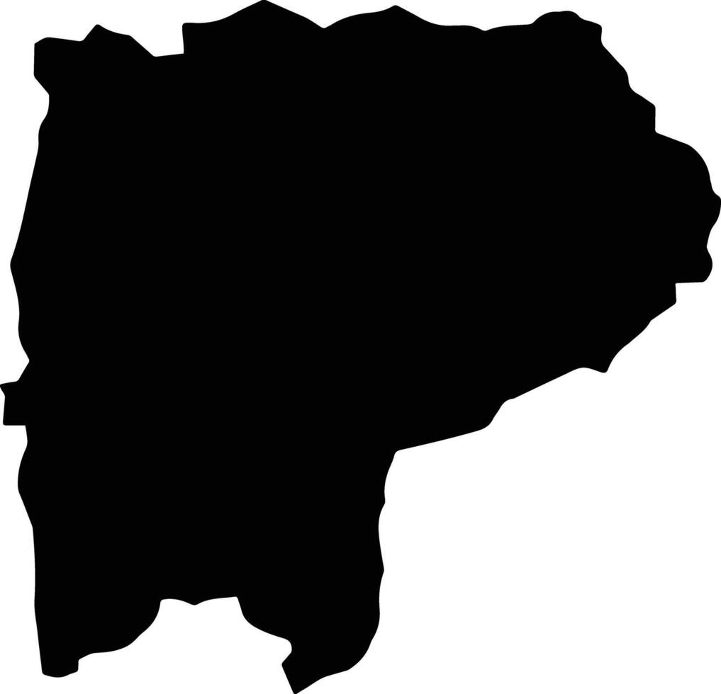 Pakokku Myanmar silhouette map vector