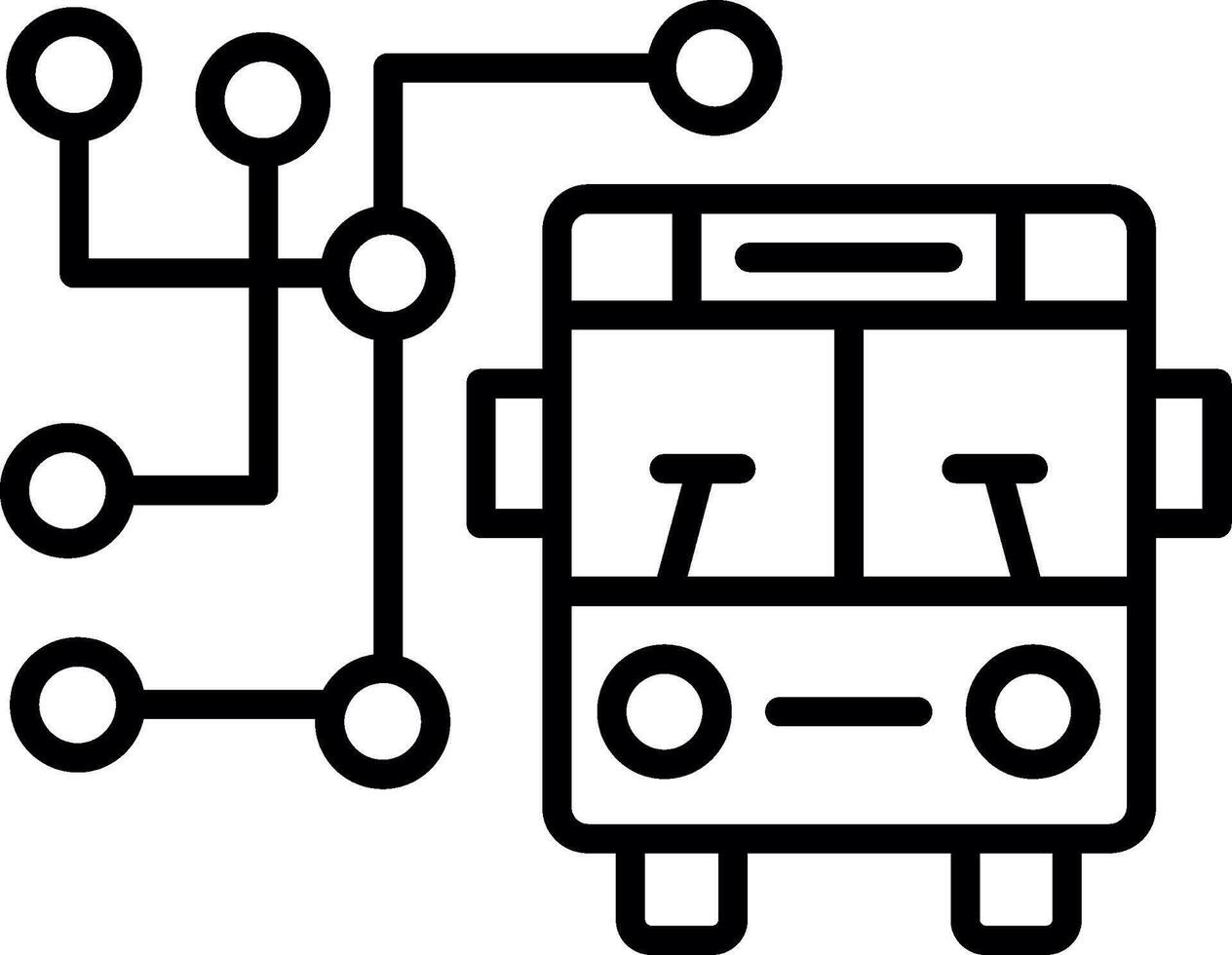 Detailed Bus Route Map vector