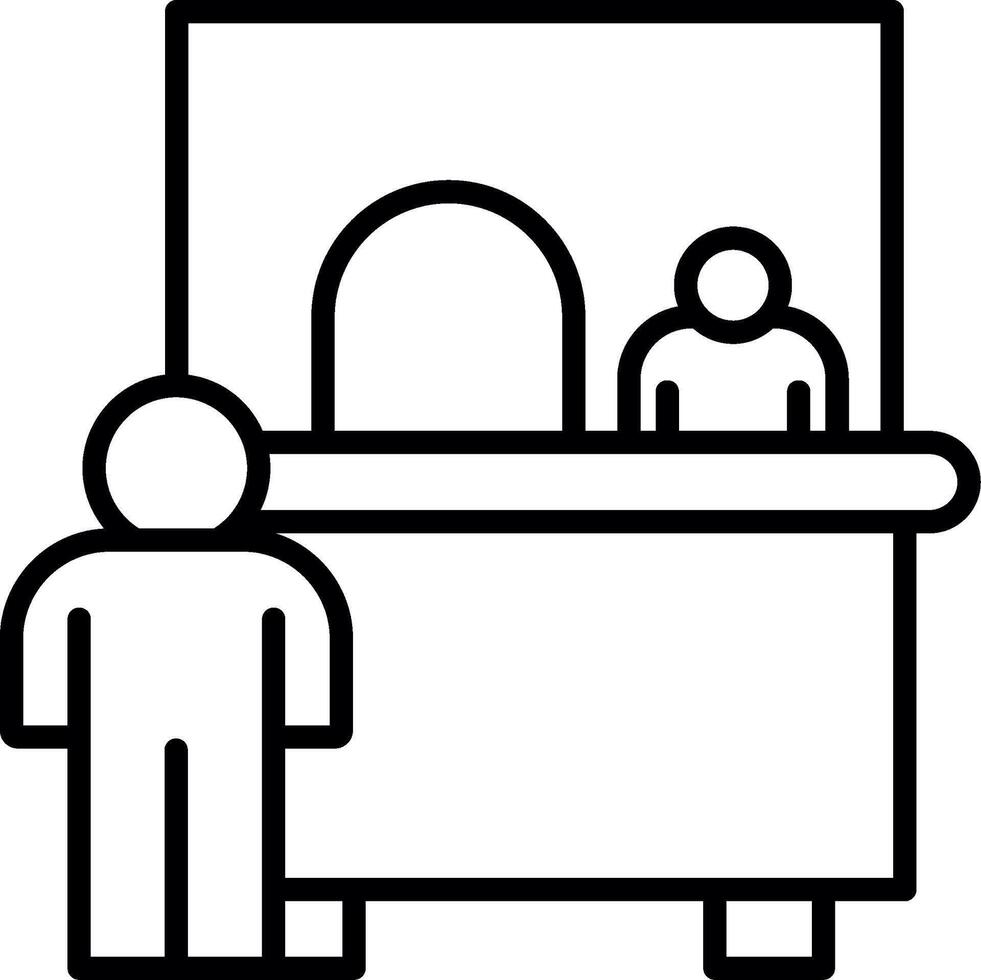 Airline Ticket Booking Counter vector