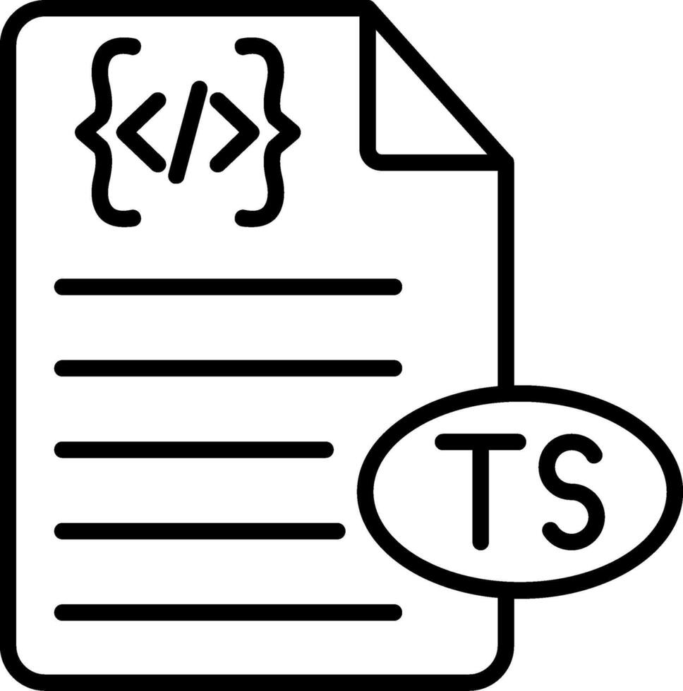 TypeScript Typed Code Icon vector