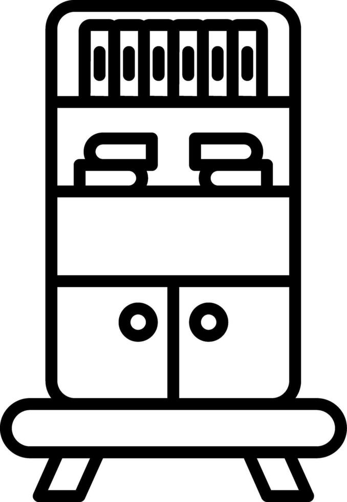 Tall Wooden Bookshelf vector