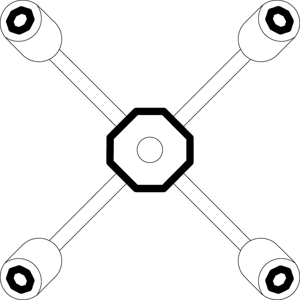 Cross Style Lug Wrench vector
