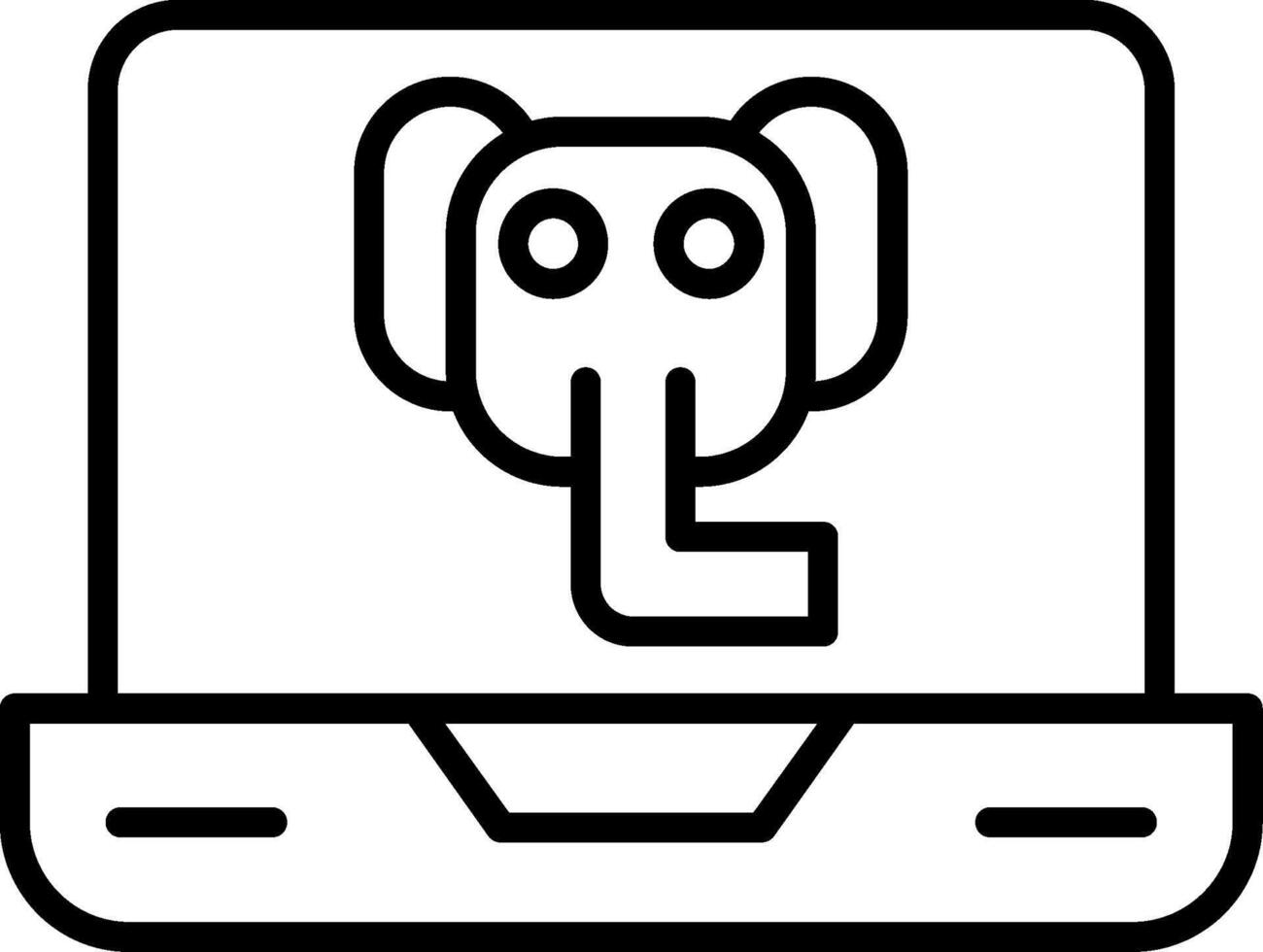 PostgreSQL Elephant DB Icon vector