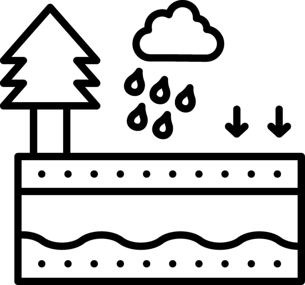 Groundwater Infiltration Icon Design vector
