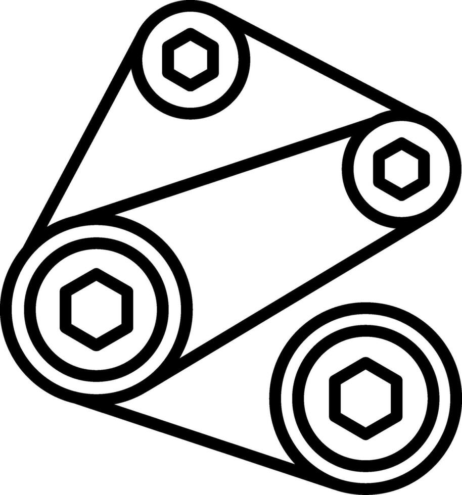 Multi Rib Serpentine Belt vector