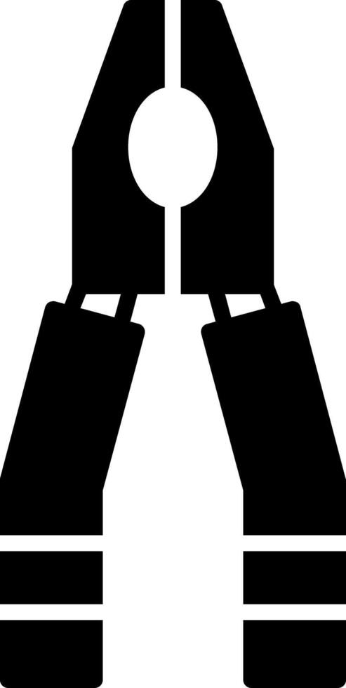 Multipurpose Grip Pliers Glyph vector