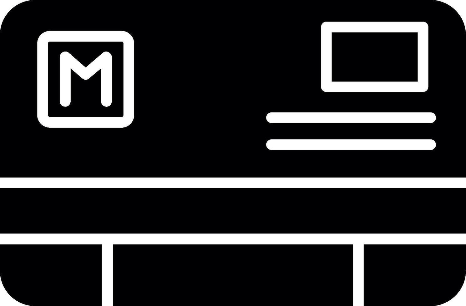 Rechargeable Metro Card Pass Glyph vector