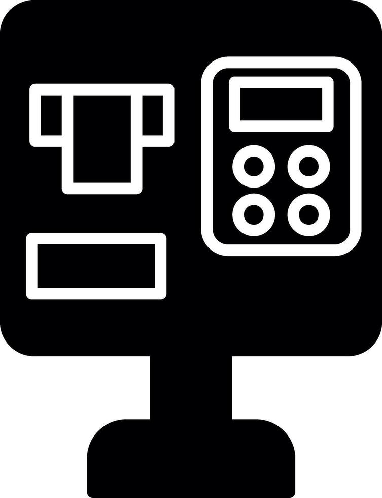Self Service Ticket Machine Glyph vector