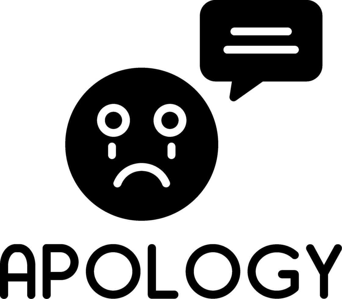 Sincere Apology Statement Glyph vector