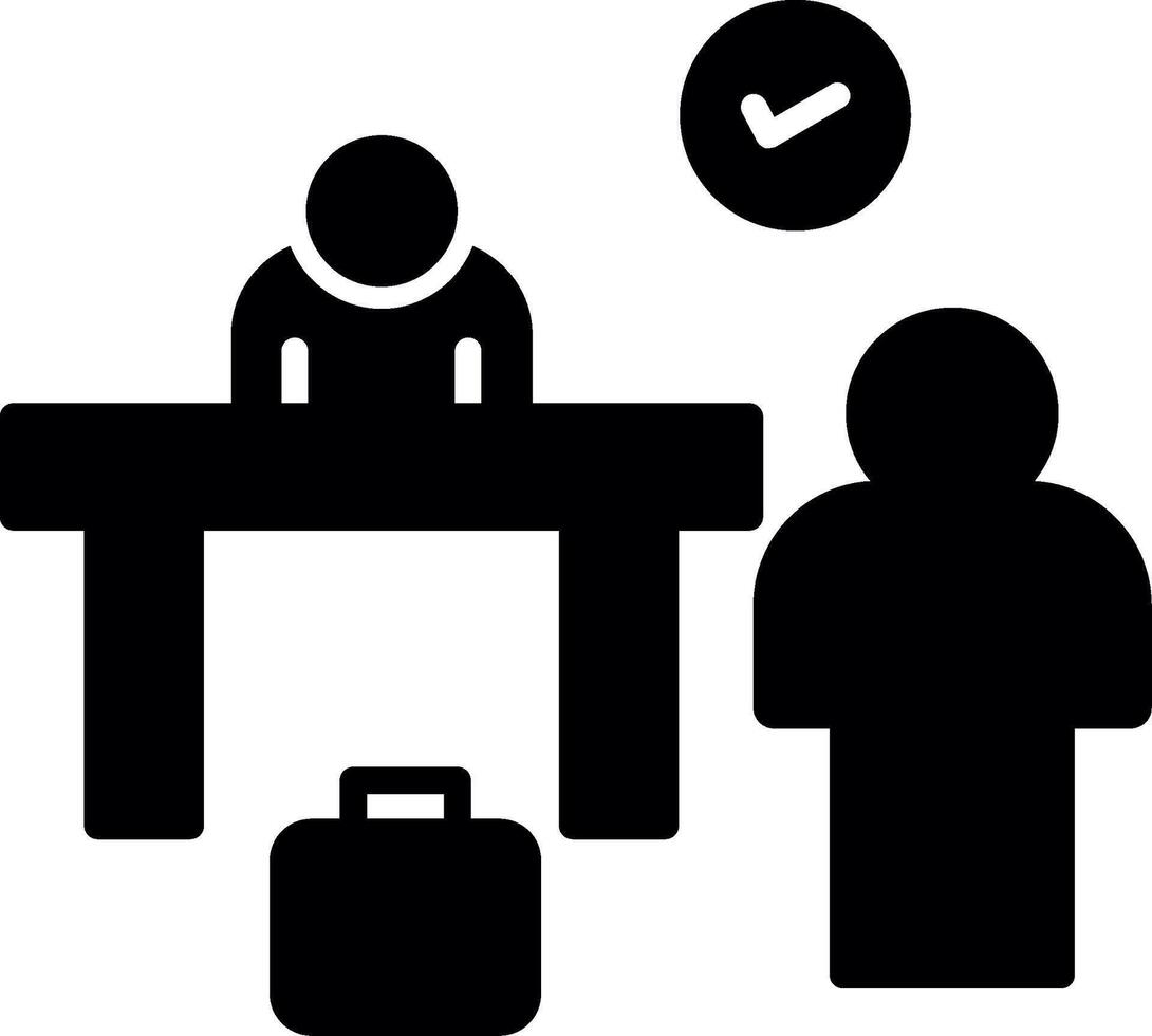 Airline Check in Counter Glyph vector