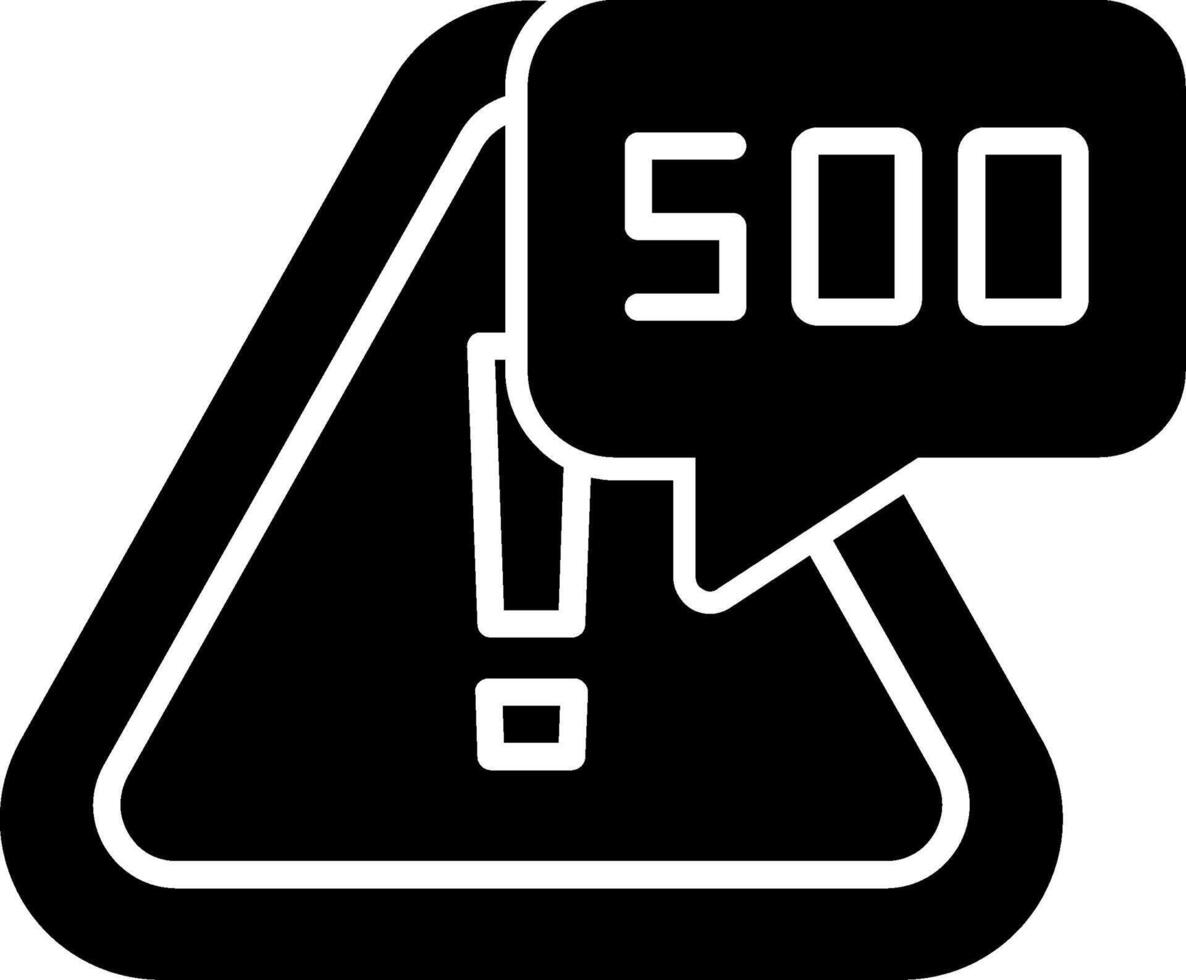 Error 500 Internal Server Error Glyph vector