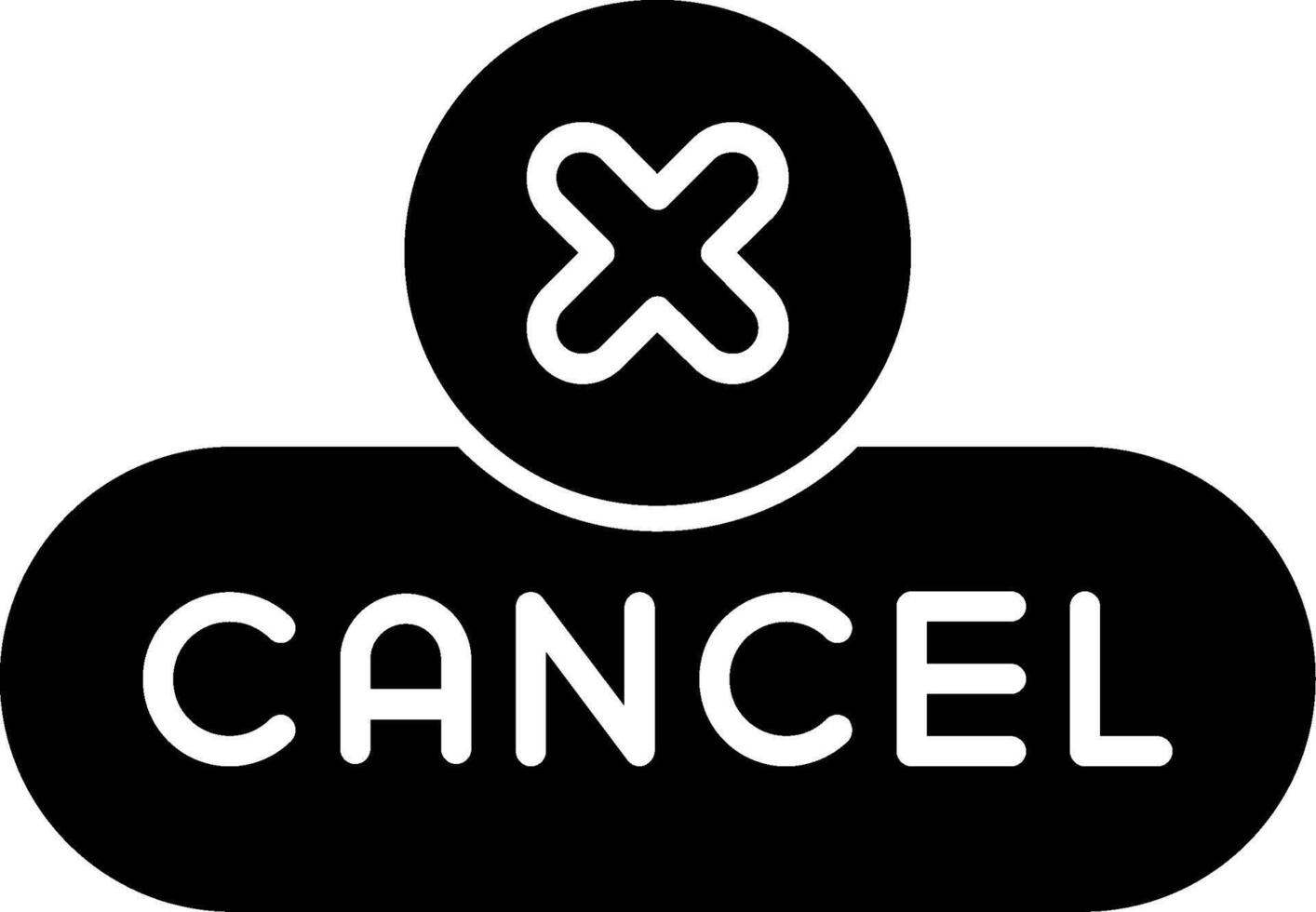 Cancel Action Button Glyph vector