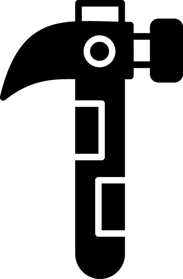 Heavy Duty Claw Hammer Glyph vector