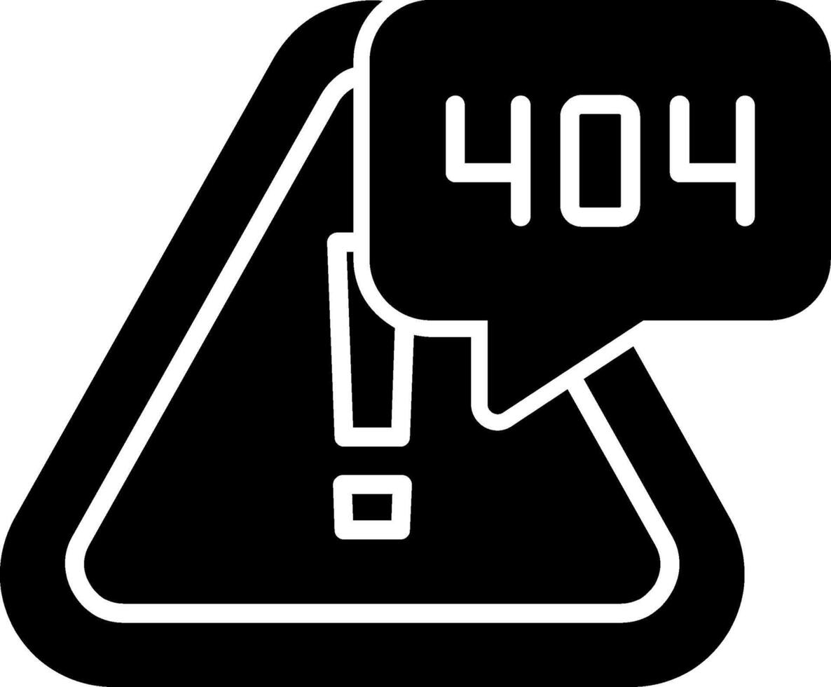 Error 404 Page Not Found Glyph vector