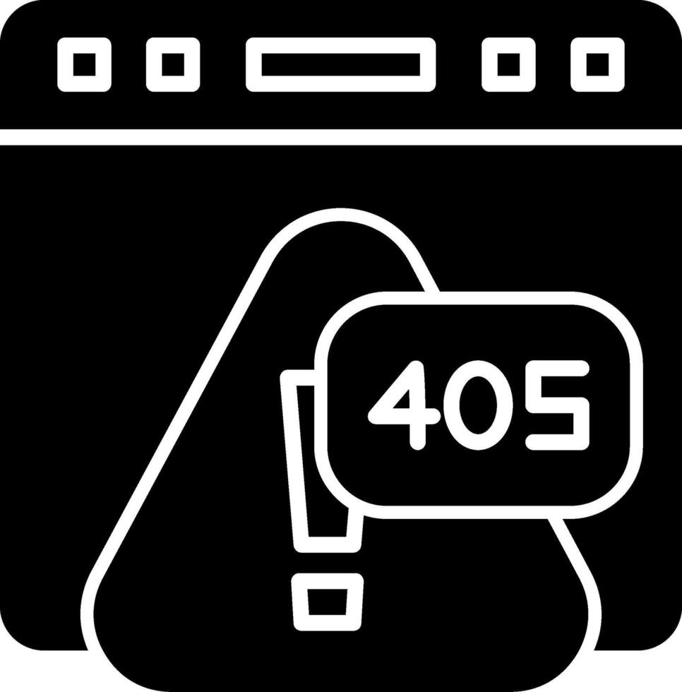 Error 405 Method Not Allowed Warning Glyph vector