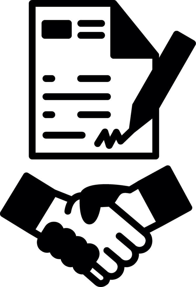 Digital Contract Agreement Form Glyph vector