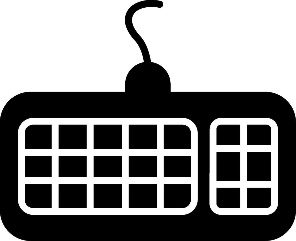 Wireless Computer Keyboard Glyph vector