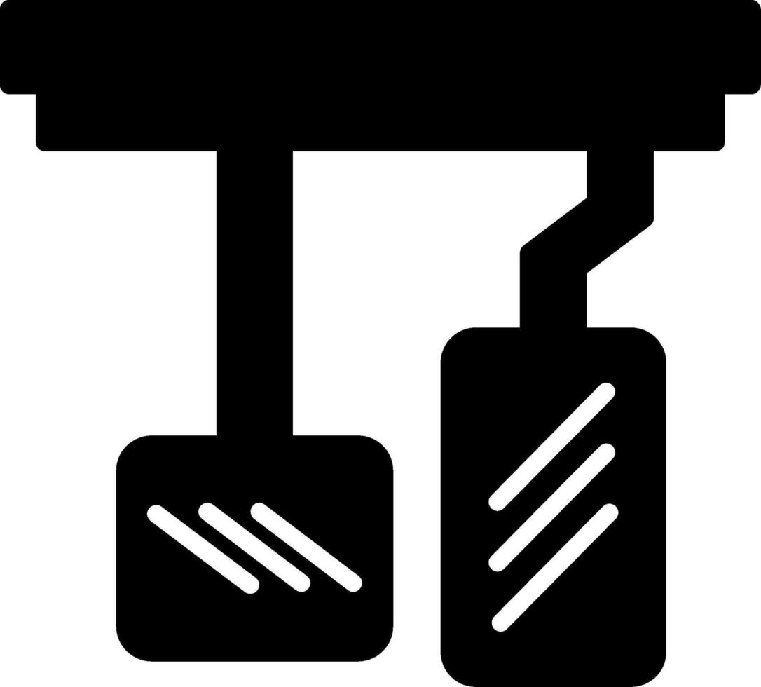Hydraulic Brake Pedal Glyph vector