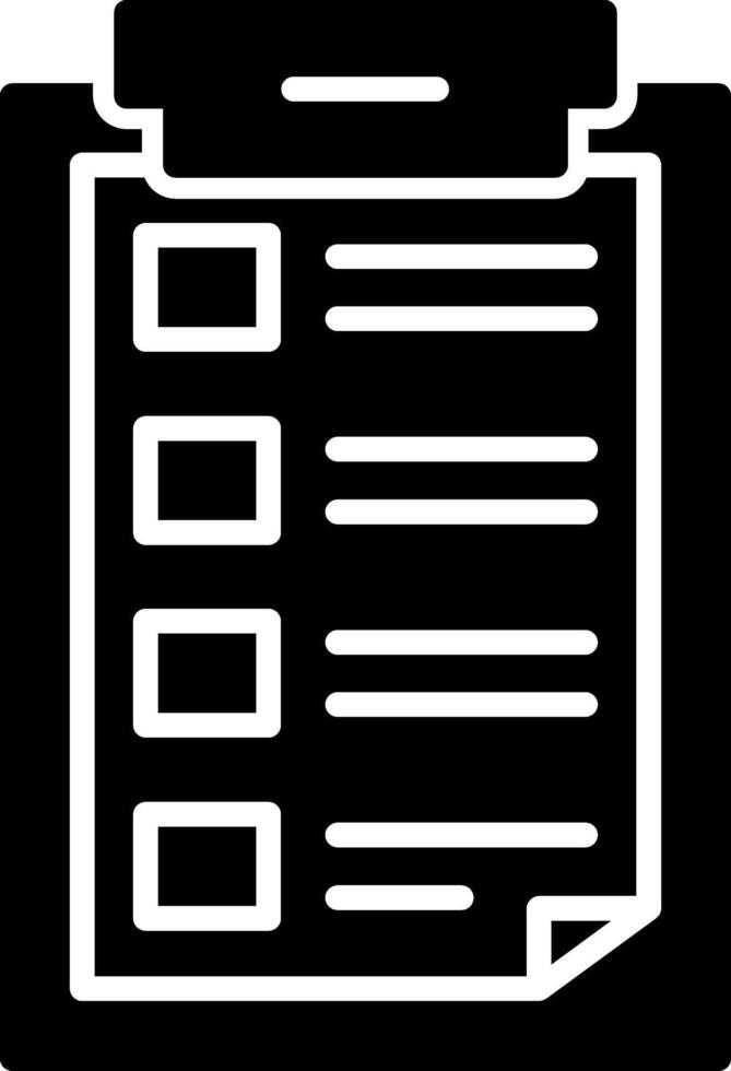 Job Application Clipboard Visual Glyph vector