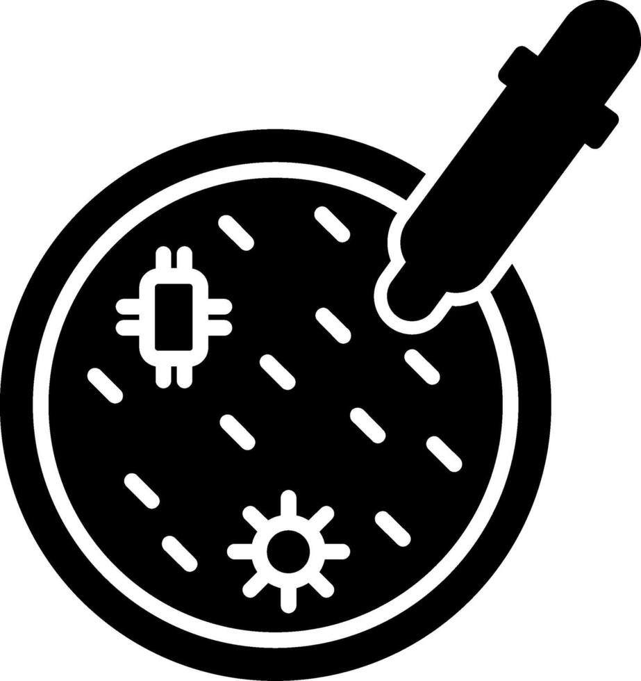 Sterile Petri Dish Culture Glyph vector