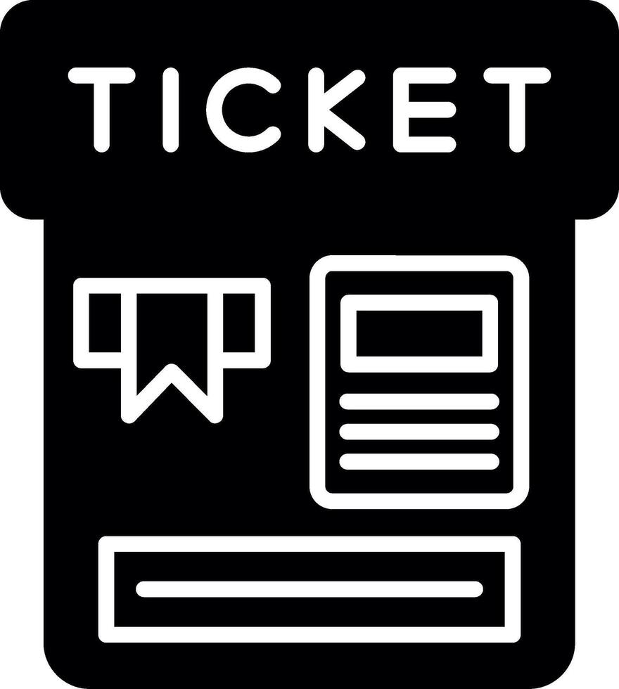 Electronic Ticket Vending Machine Glyph vector