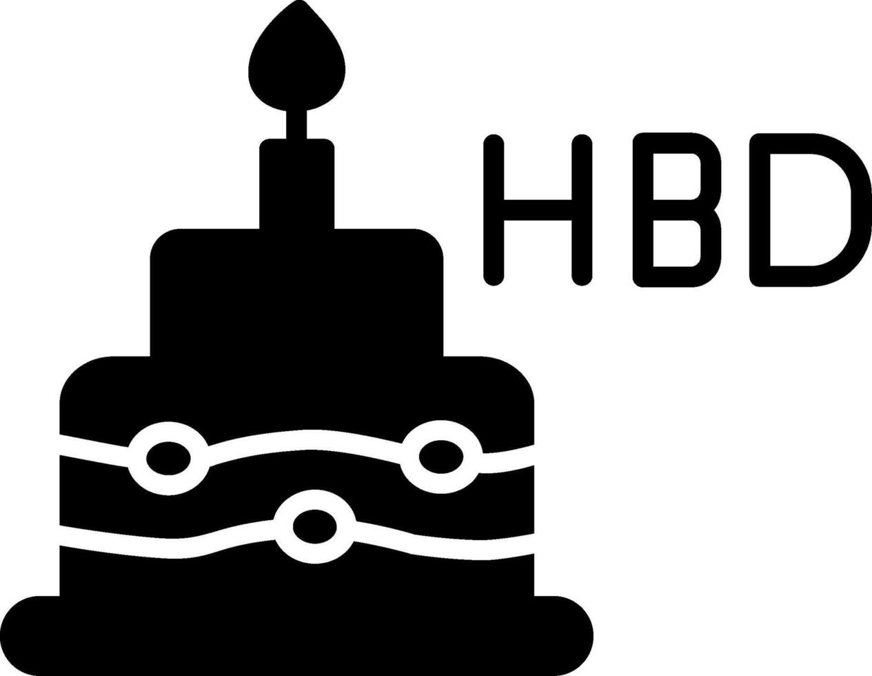 Personalized Birthday Greeting Glyph vector