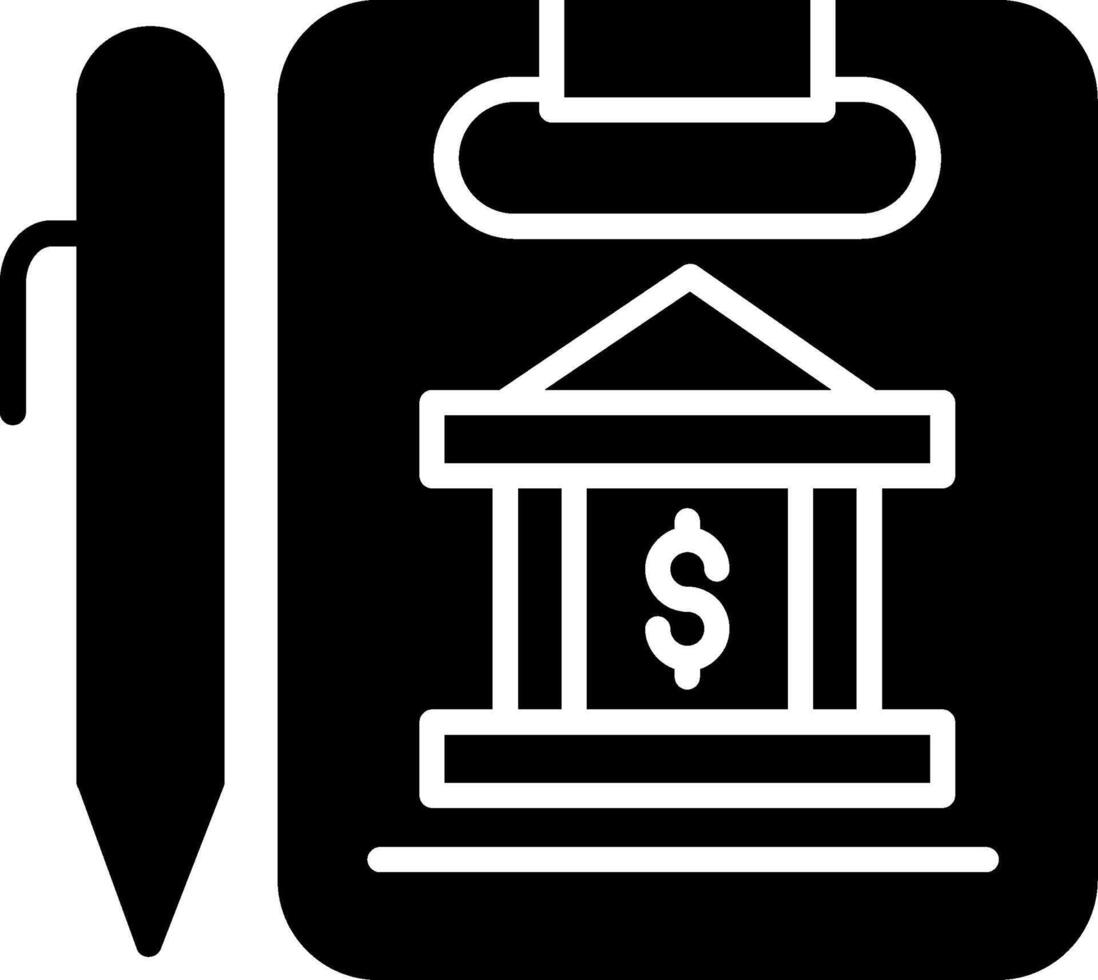 Signed Loan Agreement Document Glyph vector