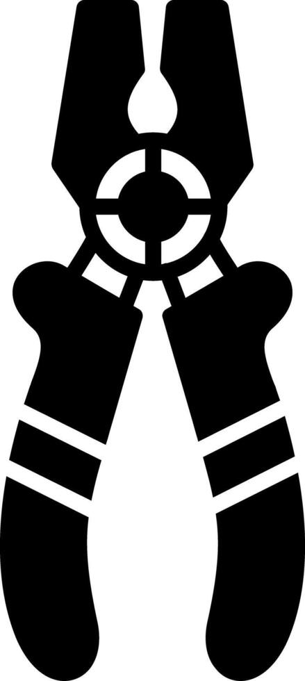 Multi Grip Hand Pliers Glyph vector
