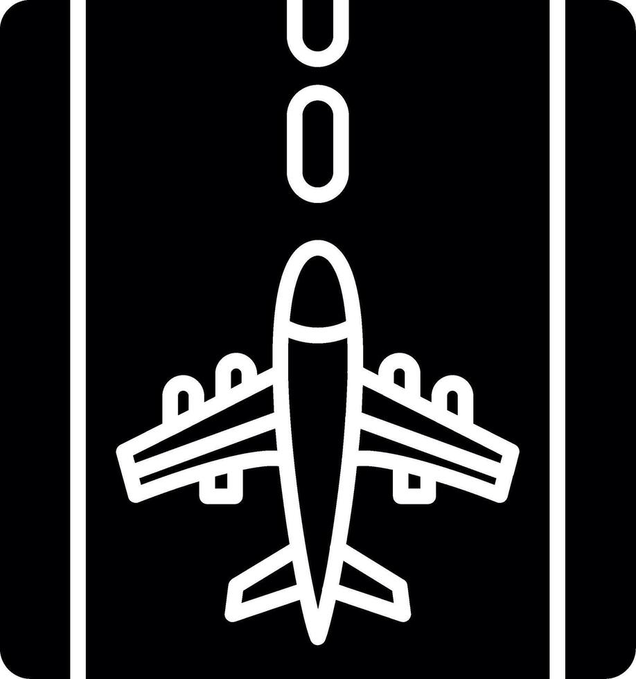 Aircraft Landing Runway Glyph vector