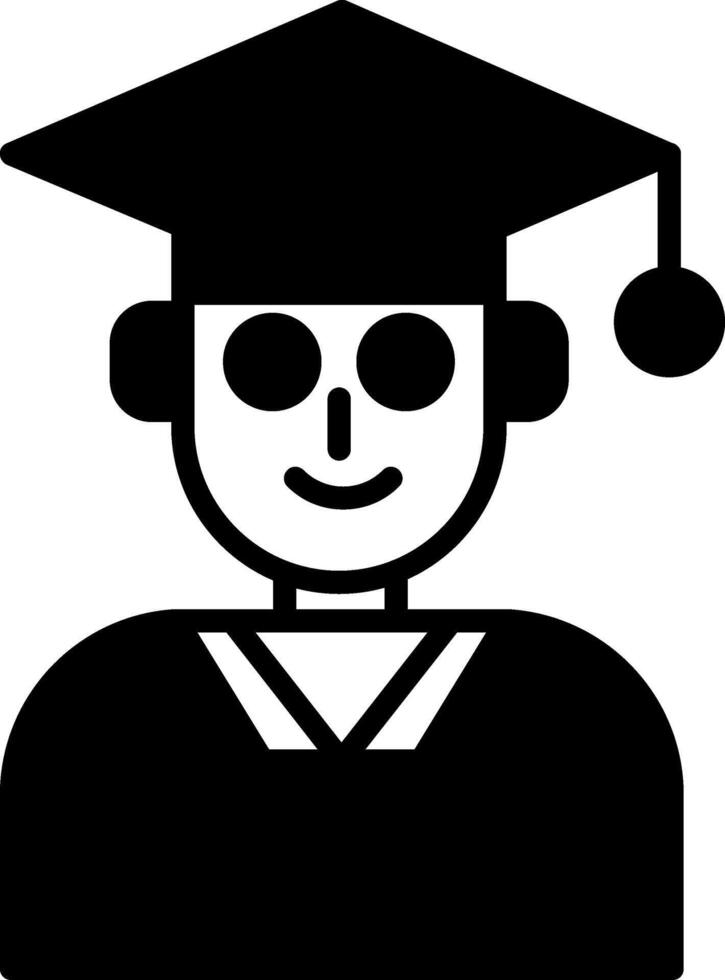 Young School Student Glyph vector